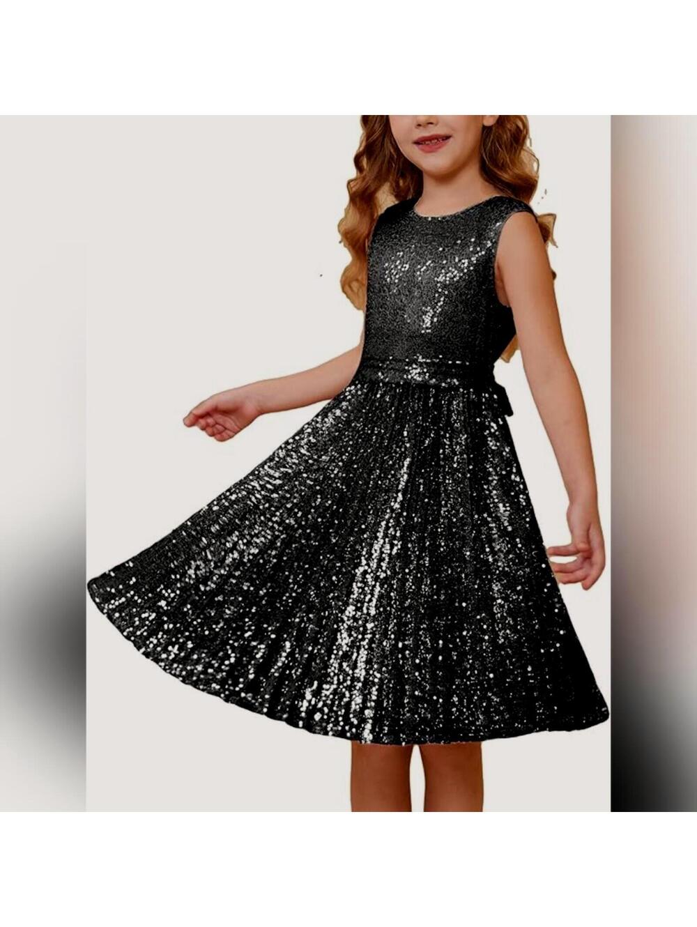 NWT Grace Karin Girls Sequin Sleeveless Formal Elegant Fancy Dress, 7Y